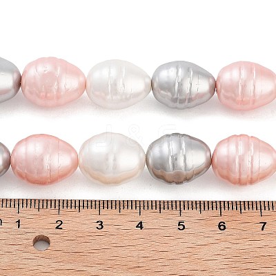 Electroplated Shell Pearl Beads Strands BSHE-H110-01-05-1