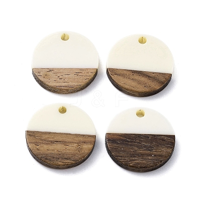 Opaque Resin & Walnut Wood Pendants RESI-XCP0002-13-1