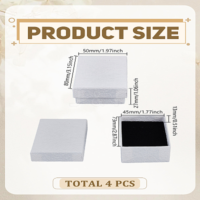 4Pcs Cardboard Gift Boxes CON-LP0001-95-1