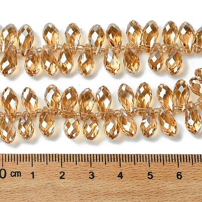 Transparent Electroplate Glass Beads Strands GLAA-K064-07A-PL01-1