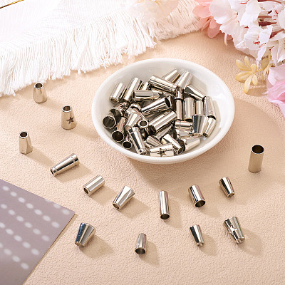 54Pcs 9 Styles Alloy Cord End FIND-TA0008-08-1