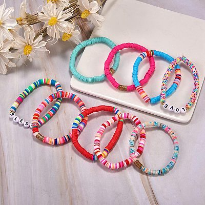 Love Bless Stretch Bracelet Sets for Teen Girl Women BJEW-SW00006-1
