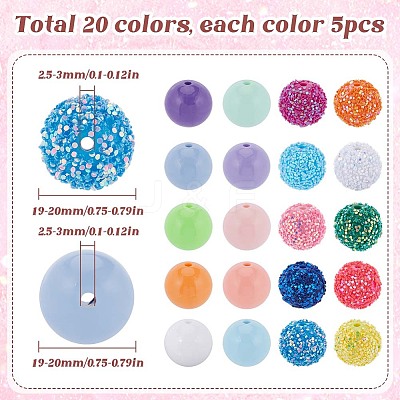 Opaque Acrylic Beads MACR-SP0001-08-1