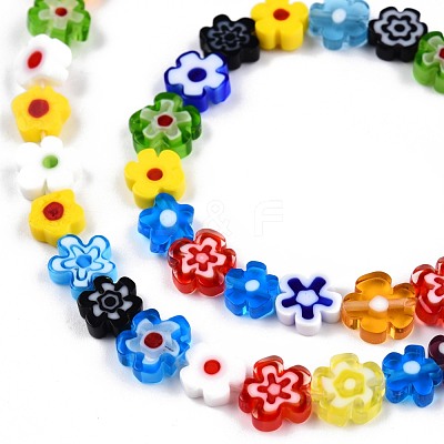 Handmade Millefiori Glass Bead Strands LAMP-N029-017B-08-1