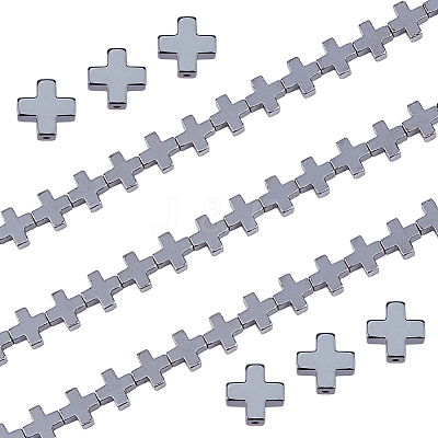 2 Strands Electroplated Non-Magnetic Synthetic Hematite Beads Strands G-FH0002-58-1