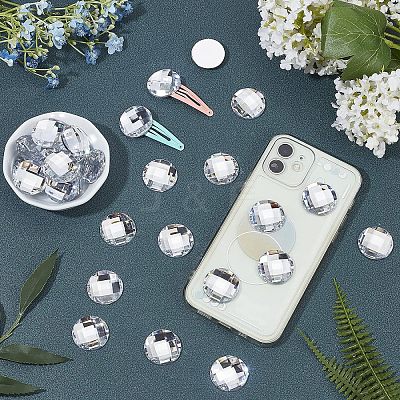 80Pcs Imitation Taiwan Acrylic Rhinestone Flat Back Cabochons GACR-FG0001-09-1