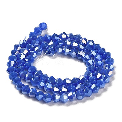 Opaque Solid Color Electroplate Glass Beads Strands EGLA-A039-P4mm-B11-1