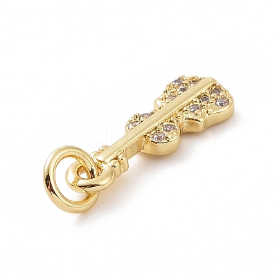 Brass Micro Pave Cubic Zirconia Charms KK-C012-13G-1