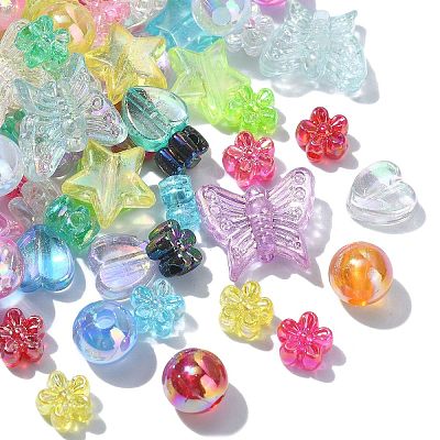 310Pcs 5 Styles Transparent Acrylic Beads MACR-CJ0001-65-1