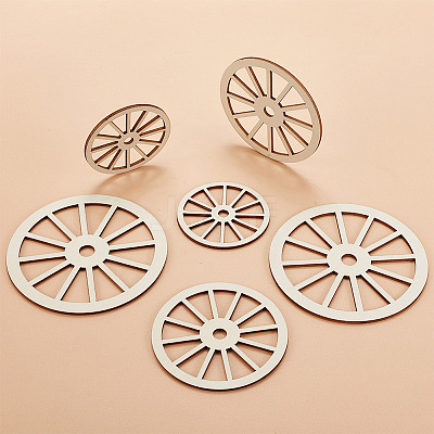 12Pcs 3 Style Unfinished Wood Slices WOOD-OC0002-79-1