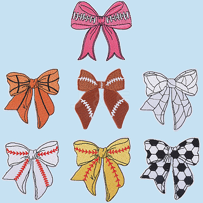 7Pcs 7 Styles Polyester Embroidery Iron on Clothing Patches PATC-GF0001-63-1