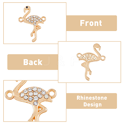 50Pcs Alloy Jet and Crystal Rhinestone Connector Charms FIND-DC0002-57-1