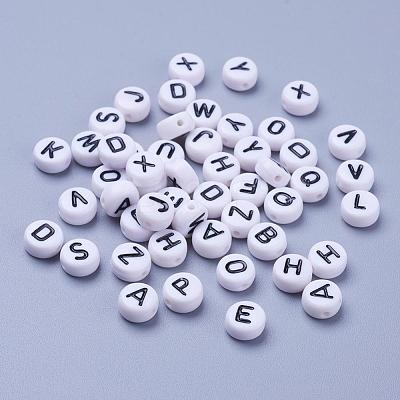 Acrylic Horizontal Hole Letter Beads OACR-E001-19-1