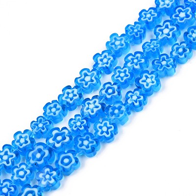 Handmade Millefiori Glass Bead Strands LAMP-N029-017B-14-1