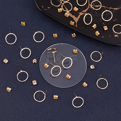 20Pcs Brass Stud Earring Findings KK-BBC0002-82-1