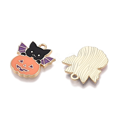 Halloween Theme Rack Plating Alloy Enamel Pendants X-ENAM-N056-362-1
