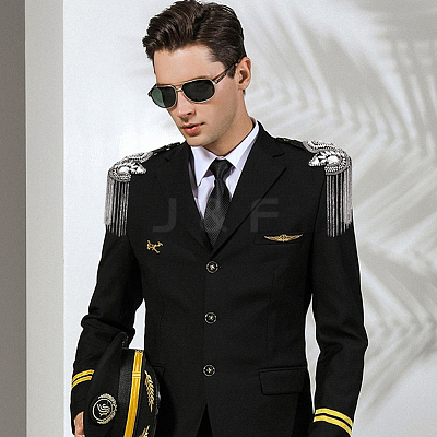 2Pcs Detachable Iron Tassel Epaulettes FIND-FH0005-43B-1