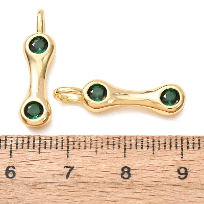 Brass Micro Pave Green Cubic Zirconia Pendants CU-K002-16G-1