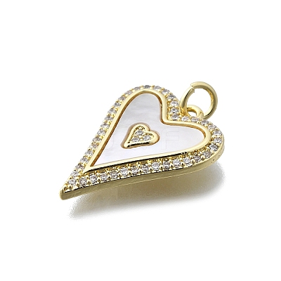 Brass Micro Pave Clear Cubic Zirconia Pendants KK-V010-03G-01-1