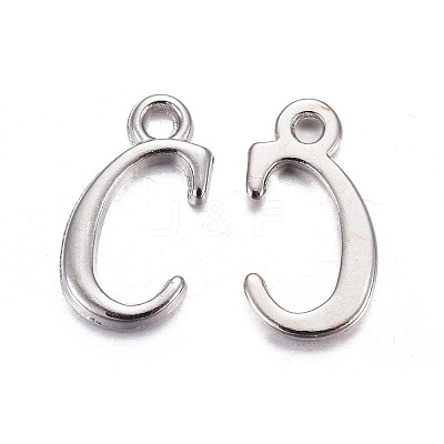 Platinum Plated Alloy Letter Pendants PALLOY-J718-01P-C-1