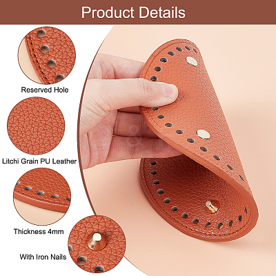 4Pcs 4 Style Litchi Grain PU Leather Bag Bottoms FIND-PH0007-09-1