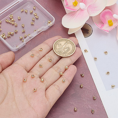 60Pcs Brass Crimp Beads KK-HY0004-18-1
