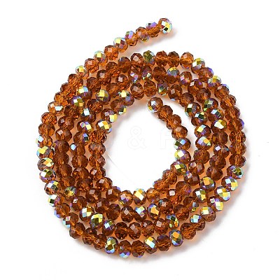 Electroplate Transparent Glass Beads Strands EGLA-A046-01A-12-1