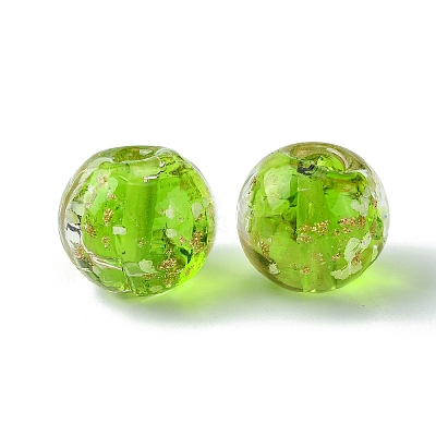 Luminous Handmade Gold Sand Lampwork Beads FOIL-B001-07-1
