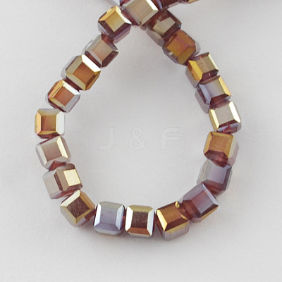 Electroplate Glass Beads Strands X-EGLA-R030-4x4mm-22-1