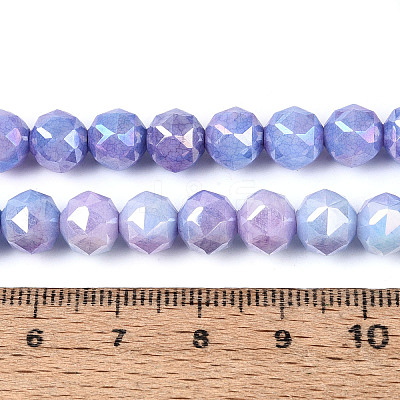 Anti-Tarnish Electroplate Glass Beads Strands GLAA-N010-8mm-11-1