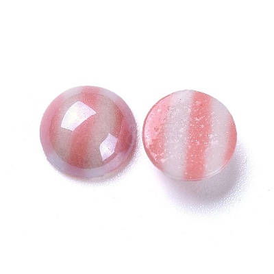 Opaque Glass Cabochons GGLA-S038-11F-8mm-1