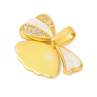 Brass Micro Pave Cubic Zirconia Acrylic Pendants X-KK-D291-10G-1