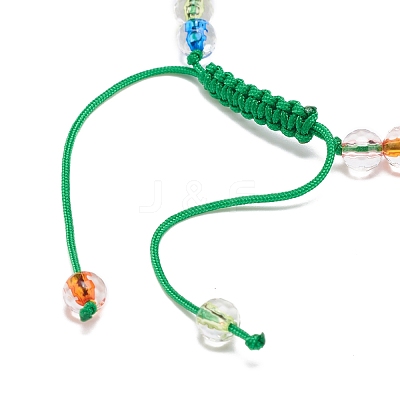 Acrylic Evil Eye & Round Lampwork Braided Bead Bracelet for Women BJEW-JB08379-02-1