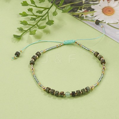 Adjustable Nylon Thread Braided Bead Bracelets BJEW-JB05504-01-1