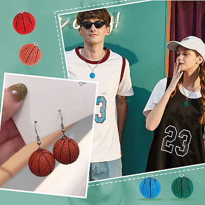 24Pcs 4 Colors Opaque Resin Pendants RESI-GA0001-13-1