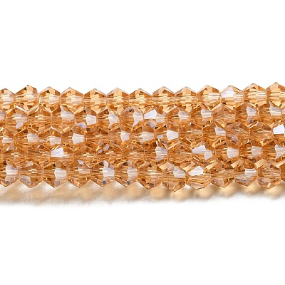 Transparent Electroplate Glass Beads Strands GLAA-F029-3mm-C18-1