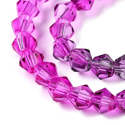Gradient Color Baking Paint Glass Bead Strands DGLA-A039-T4mm-A09-1
