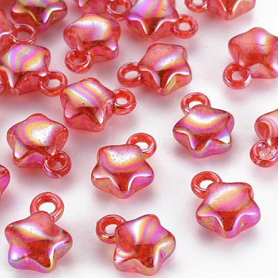 Transparent Crackle Acrylic Pendants MACR-S373-63-L03-1
