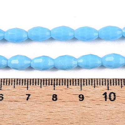 Opaque Solid Color Imitation Jade Glass Beads Strands EGLA-A037-P6x8mm-D03-1