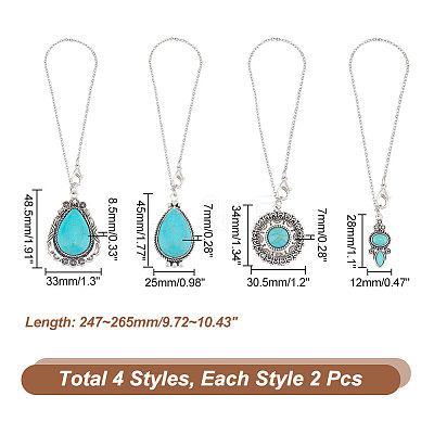 Tibetan Style Alloy with Synthetic Turquoise Wine Glass Charms AJEW-AB00023-1