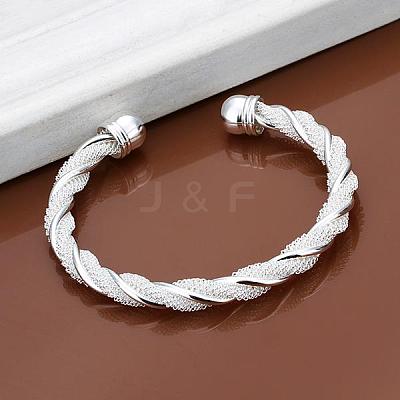 Trendy Brass Cuff Bangles For Women BJEW-BB12229-1