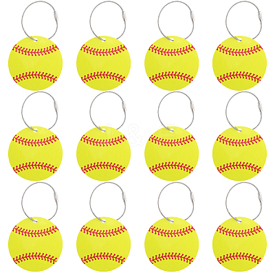 12Pcs PVC Baseball Luggage Tags AJEW-SP0004-23B-1