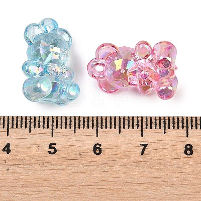 40Pcs 8 Colors Transparent Acrylic Pendants MACR-FP0001-14-1