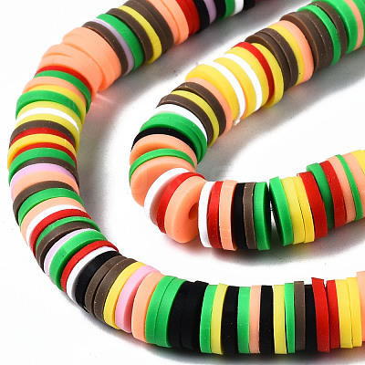 Handmade Polymer Clay Beads Strands X-CLAY-R089-8mm-149-1