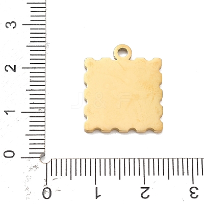 304 Stainless Steel Enamel Pendants STAS-R169-03A-G-1