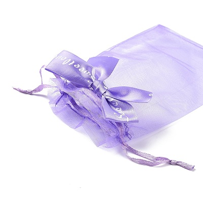 Rectangle Organza Drawstring Bags PAAG-PW0007-09B-08-1