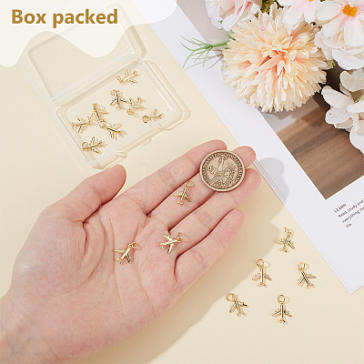 16Pcs Brass Charms ZIRC-BC0001-28G-1
