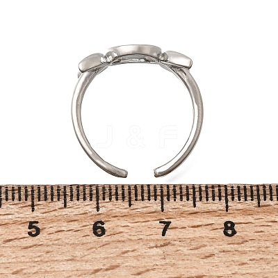 Brass Open Cuff Rings for Women RJEW-K322-01P-1