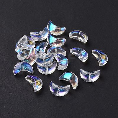 Transparent Electroplate Glass Beads GLAA-F122-01F-1