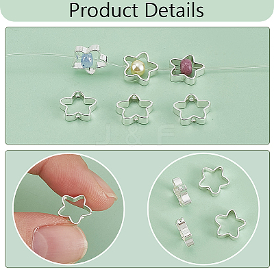 120Pcs Rack Plating Brass Bead Frames KK-PH0010-78S-1